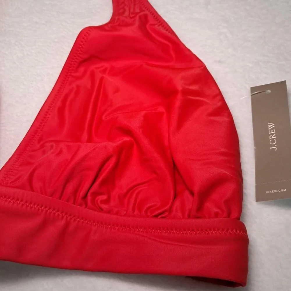 J. Crew Red Halter Bikini Top